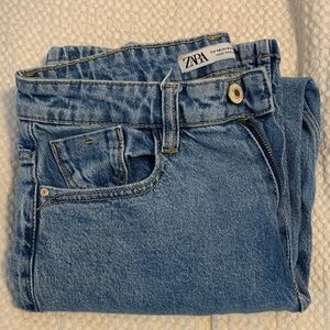 Zara Medium Blue Denim Jeans with Button Fly